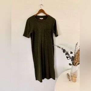 Madewell olive green maxi dress